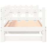 ZNTS Pull-out Day Bed without Mattress White 2x cm Solid Wood 840386