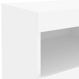 ZNTS Bedside Cabinet with LED Lights White 50x40x45 cm 836763