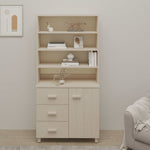 ZNTS Highboard HAMAR Solid Wood Pine Honey Brown 3100922
