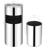 ZNTS Wall Ashtray Dustbin Stainless Steel 26 L 51095