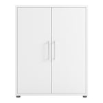 Prima Bookcase 2 Shelves with 2 Doors in White 720804233149