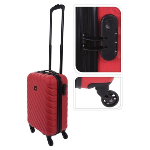 ZNTS ProWorld Suitcase Diamond Design 28 L Warm Red 445917
