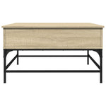 ZNTS Coffee Table Sonoma Oak 80x80x45 cm Engineered Wood and Metal 845402