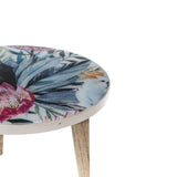 ZNTS Round Lamp Table Protea Print - Small Resin Top VOY66B