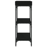 ZNTS Console Table with Shelves Black 100x30x80 cm 837807