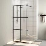 ZNTS Walk-in Shower Wall with Clear ESG Glass 80x195 cm Black 151023