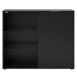 ZNTS FMD Dresser with 1 Door and Open Shelving Black 437008