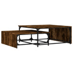 ZNTS Nesting Coffee Tables 2 pcs Smoked Oak Engineered Wood and Metal 845333