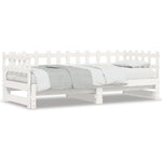 ZNTS Pull-out Day Bed without Mattress White 2x cm Solid Wood 840386