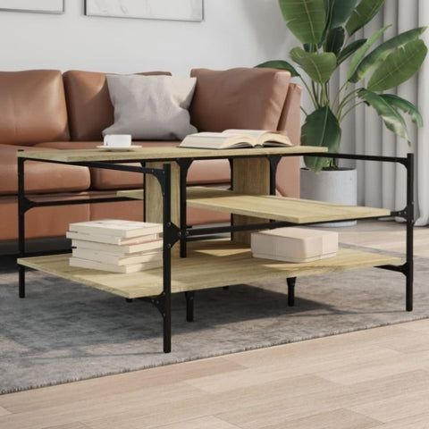 ZNTS Coffee Table Sonoma Oak 100x100x48.5 cm Engineered Wood 842312