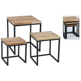 ZNTS H&S Collection Side Table Set 3 pcs Teak 436336