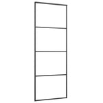 ZNTS Sliding Door Aluminium and ESG Glass 76x205 cm Black 149479