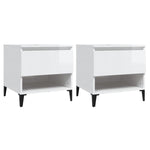 ZNTS Side Tables 2 pcs High Gloss White 50x46x50 cm Engineered Wood 819553