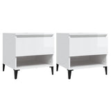 ZNTS Side Tables 2 pcs High Gloss White 50x46x50 cm Engineered Wood 819553