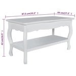 ZNTS Coffee Table 2 Tiers MDF White 60629