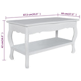 ZNTS Coffee Table 2 Tiers MDF White 60629