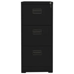 ZNTS Filing Cabinet Black 46x62x102.5 cm Steel 336276