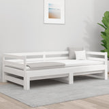 ZNTS Day Bed with Trundle without Mattress White 80x200 cm Solid Wood 840139