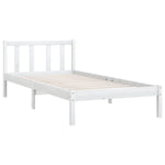 ZNTS 810068 Bed Frame without Mattress White Solid Wood 90x200 cm