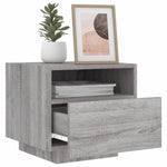 ZNTS Bedside Cabinets with LED Lights 2 pcs Grey Sonoma 40x39x37 cm 836809