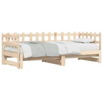 ZNTS Pull-out Day Bed without Mattress 2x cm Solid Wood 840391