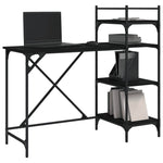 ZNTS Computer Desk with Shelves Black 120x47x109 cm 836213