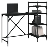 ZNTS Computer Desk with Shelves Black 120x47x109 cm 836213