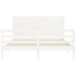 ZNTS Bed Frame without Mattress White 160x200 cm Solid Wood 3194647