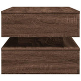 ZNTS Coffee Table with LED Lights Brown Oak 90x50x40 cm 839867