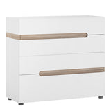 Chelsea 4 Drawer Chest in White with Oak Trim 4024444