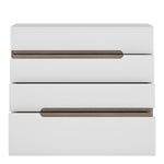 Chelsea 4 Drawer Chest in White with Oak Trim 4024444