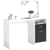 ZNTS FMD Desk with 1 Drawer 123x50x76.5 cm White and Black 428737