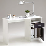 ZNTS FMD Desk with 1 Drawer 123x50x76.5 cm White and Black 428737