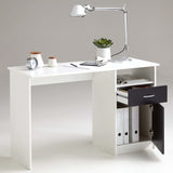 ZNTS FMD Desk with 1 Drawer 123x50x76.5 cm White and Black 428737