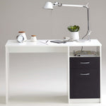 ZNTS FMD Desk with 1 Drawer 123x50x76.5 cm White and Black 428737