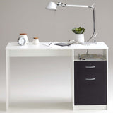 ZNTS FMD Desk with 1 Drawer 123x50x76.5 cm White and Black 428737