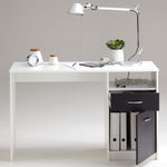 ZNTS FMD Desk with 1 Drawer 123x50x76.5 cm White and Black 428737