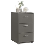 ZNTS FMD Bedside Cabinet with 3 Drawers Lava Grey 428805