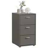 ZNTS FMD Bedside Cabinet with 3 Drawers Lava Grey 428805