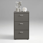 ZNTS FMD Bedside Cabinet with 3 Drawers Lava Grey 428805