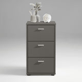 ZNTS FMD Bedside Cabinet with 3 Drawers Lava Grey 428805