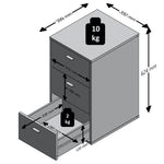 ZNTS FMD Bedside Cabinet with 3 Drawers Lava Grey 428805