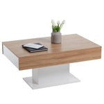 ZNTS FMD Coffee Table Antique Oak and White 428687