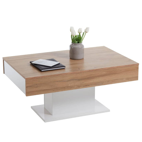 ZNTS FMD Coffee Table Antique Oak and White 428687