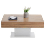 ZNTS FMD Coffee Table Antique Oak and White 428687