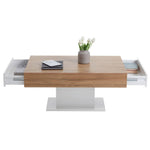 ZNTS FMD Coffee Table Antique Oak and White 428687