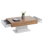 ZNTS FMD Coffee Table Antique Oak and White 428687