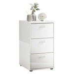 ZNTS FMD Bedside Table with 3 Drawers High Gloss White 429455