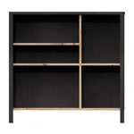 ZNTS FMD Dresser with 5 Open Compartments Artisan Oak Steel Dark 429447