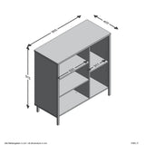 ZNTS FMD Dresser with 5 Open Compartments Artisan Oak Steel Dark 429447